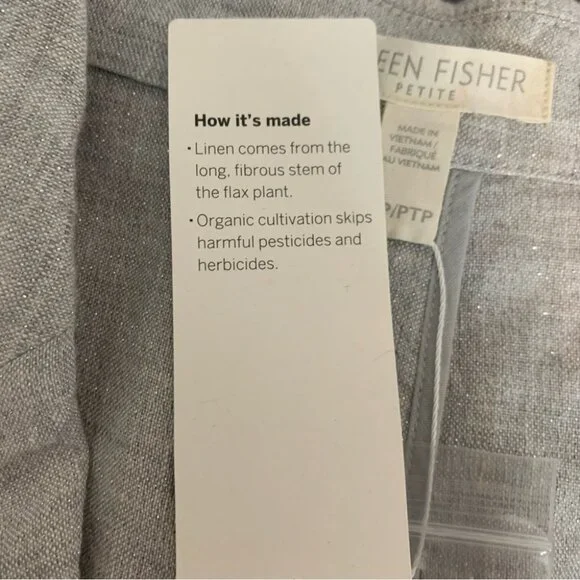 NWT Eileen fisher gray linen Blazer Size XS Petite - Picture 10 of 13